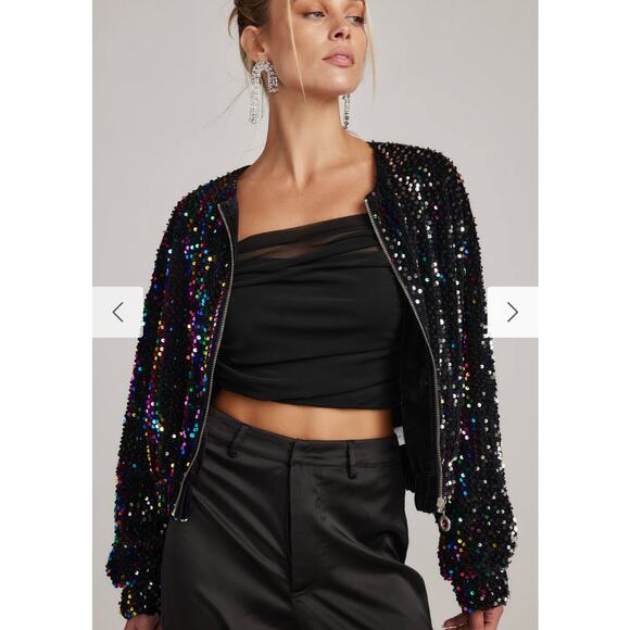 Ozzy Multi Sequin Zip Up Jacket - Picture 3 of 10